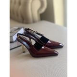 Kadın Ayakkabı Bordo Rugan Stiletto