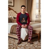 Kadın Ayıcık Baskılı Ekose Pijama Takımı Fonksiyonel Dayanıklı Kaliteli Konforlu Estetik Şık