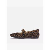 Kadın Babet E3L-D20 FitFlop DELICATO LEOPARD SUEDE MARY JANES Chocolate Mix
