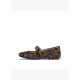 Kadın Babet E3L-D20 FitFlop DELICATO LEOPARD SUEDE MARY JANES Chocolate Mix