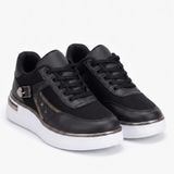 Kadın Bağcıklı Sneaker, Ortopedik Günlük Spor Ayakkabı, 3 cm Poli Taban, Pad'li İç Taban, Tam Kalıp