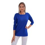 Kadın Baklava Dilimi Desenli Kazak 12781 BGL-ST04110 SAKS MAVİ M/L