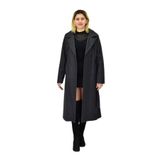 Kadın Balık Sırtı Uzun Kaşe Kaban BGL-ST04116 FÜME L