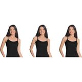 Kadın Bambu Ip Askılı Atlet 3'lü Paket 1521 - Siyah