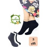 Kadin Bambu Patik Corap (3 Adet) Gorunmez Dikissiz Parfumlu Kisa Yazlik Kadin Corabi