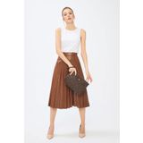 Kadın Basic Clutch Çanta Monogram Desenli Kahverengi 214002 Kahverengi-std
