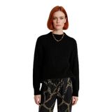 Kadın Basic Oversize Bisiklet Yaka Uzun Kol Triko Kazak Günlük Konforlu Şık Kışlık Giyim Kaliteli -Siyah-L