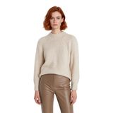 Kadın Basic Oversize Bisiklet Yaka Uzun Kol Triko Kazak Günlük Konforlu Şık Kışlık Giyim Kaliteli -Taş-M
