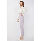 Kadın Basic Paçası Kesik Jean Pantolon Lila