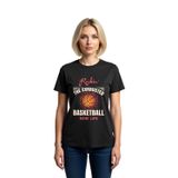 Kadın Basketbol Annesi Hayatı Baskılı Kısa Kollu Yuvarlak Yaka Rahat Kesim Günlük Tişört Modern