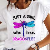 Kadın Baskı Elbise Karahindiba Suluboya Kadın Üstleri Tee Tshirt MODEL752 - Beyaz