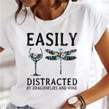 Kadın Baskı Elbise Karahindiba Suluboya Kadın Üstleri Tee Tshirt MODEL757 - Beyaz - XL