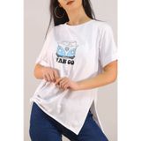 KADIN Baskılı Tişört Beyaz