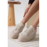 Kadın Bej Gizli Topuklu Sneaker Tr04ms01c