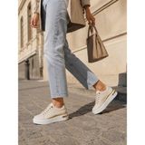 Kadın Bej Gold Detaylı Günlük/casual Sneakers Spor Ayakkabı