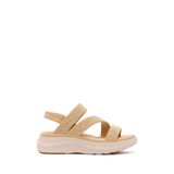 Kadın Bej Kalın Tabanlı Kumaş Comfort Sandalet 26SFE46416F