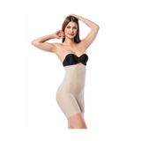 Kadın Bej Lazer Kesim Yüksek Bel Paçalı Korse, Ten, S/M, KNS241023411088324