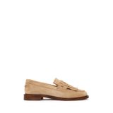 Kadın Bej Püsküllü Süet Deri Loafer 26PFD420710