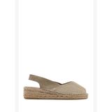 Kadın Bej Süet Deri Espadril Sandalet 26SFD205710