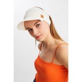 Kadin Bej Uv Korumali Katlanabilir Ustu Acik Yumusak Siperli 100 Pamuklu Penye Tenis Vizor Sapka
