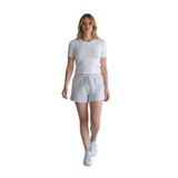 Kadın Bele Oturan Crop Tişört Beyaz XL