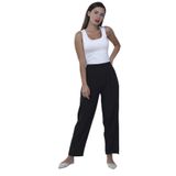 Kadın Beli Lastikli Pileli Pantolon 5272 SİYAH S/M