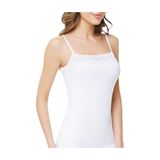 Kadın Beyaz 6'Lı Paket Elastan Pamuk İp Askılı Dantelli Atlet, Beyaz, L/XL, fl8681672974251