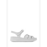 Kadın Beyaz Bilekten Bantlı Kalın Tabanlı Deri Comfort Sandalet 26SFD320518