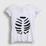 Kadın Beyaz Cadılar Bayramı Halloween Çift Sevgili Iskelet T-Shirt 580937TT