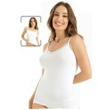 Kadın Beyaz Çift Yönlü Ön Arka Dantelli Bambu Atlet, M, QN705-19804IGP271934747