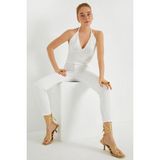 Kadın Beyaz Dar Paça Skinny Pantolon - 36