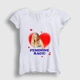 Kadın Beyaz Feminine Rage Sabrina Carpenter T-Shirt 559229TT - XL