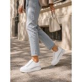 Kadın Beyaz Gümüş Detaylı Günlük/casual Sneakers Spor Ayakkabı - Beyaz - Gümüş
