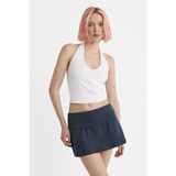 Kadın Beyaz Halter Yaka Crop Top Body - XL