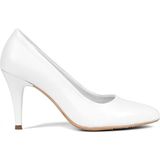Kadın Beyaz İnce Topuklu Deri Stiletto