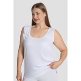 Kadın Beyaz Kalın Askılı Büyük Beden Atlet Pamuklu Esnek ve Rahat - 2XL