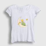 Kadın Beyaz Moon Le Petit Prince Küçük Prens T-Shirt 568043TT - XL