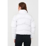 Kadın Beyaz Oversize Şişme Mont 5006
