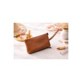 Kadın Bilek Askılı Clutch Çanta – Fermuarlı Küçük El Çantası Kahverengi