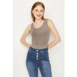 Kadın Bisiklet Yaka Alttan Çıtçıtlı Body
