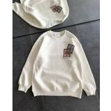 Kadın Bisiklet Yaka Baskılı SweatShirt - Beyaz