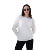 Kadın Bisiklet Yaka Büzgülü Kazak 12833 BGL-ST04228 BEYAZ M/L