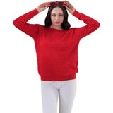 Kadın Bisiklet Yaka Büzgülü Kazak 12833 BGL-ST04228 KIRMIZI M/L