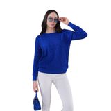 Kadın Bisiklet Yaka Büzgülü Kazak 12833 BGL-ST04228 SAKS MAVİ M/L