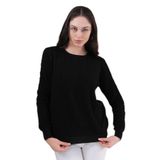 Kadın Bisiklet Yaka Büzgülü Kazak 12833 BGL-ST04228 SİYAH M/L