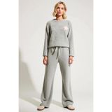 Kadın Bisiklet Yaka Standart Kol Bol Kalıp Wellsoft Örme Pijama Takımı Spor