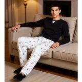 Kadın Bisiklet Yaka Waffle Pijama Takımı Kayak Desenli Pantolon Fonksiyonel Dayanıklı Spor