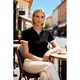 Kadın Bluz Polo Yaka Kısa Kol Fitted Fitilli Örme Biyeli Esnek Kaşkorse Vücuda Oturan