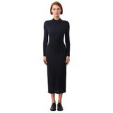 Kadın Bodycon Dik Yaka Simli Örme Maxi Elbise Özel Günlerinizi Işıltıyla Tamamlar Kış Şıklığı-Siyah-34