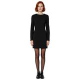 Kadın Bodycon Kesim Cep Detaylı Dokuma Mini Elbise Uzun Kollu Şık ve Modern Kışlık Tasarım-Siyah-36